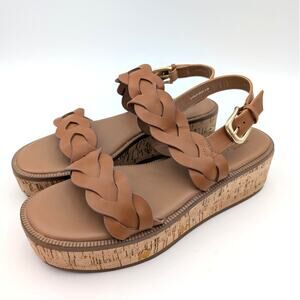 Nordstrom Rack Pennie Braided Platform Sandal Women's Brown Size US8.5 EU39